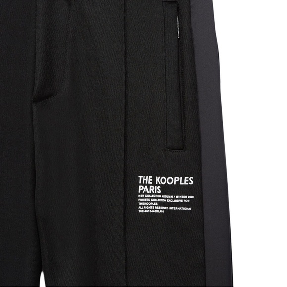 The Kooples Black Joggers With Satin Trim Men’s Size Medium - Picture 3 of 13